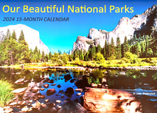 NATIONAL PARKS 2024 to Jan '25 15-Month WALL CALENDAR Yosemite Arches Glacier ++ picture