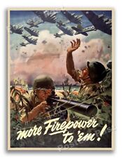 1940s More Firepower to ‘Em WWII Historic War Poster - 18x24 picture