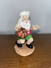 Vintage Hermitage Pottery Christmas Santa Claus Basketball Figurine 1997 picture