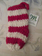 MIDWEST-CBK Seasons Red/White Small Knitted Stocking Christmas Ornament NEW picture