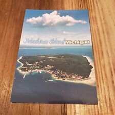 Mackinac Island Michigan Great Lakes Water Aerial View Postcard Photo Souvenir picture
