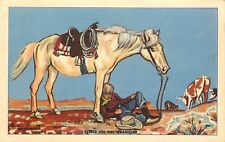 Postcard Lon Megargee Western Art LM 8 Little Joe The Wrangler Cowboy Sleeping picture