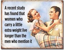 Women Live Longer Metal Tin Sign Funny Humor Home Wall Bar Shop Decor New #2038 picture