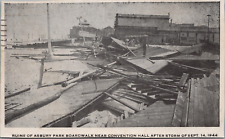 Hurricane Ruins 1944 Asbury Park NJ Boardwalk Salt Water Taffy Luncheon Sign picture