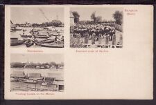 THAILAND BANGKOK 3 VIEWS River Scene Elephants OLD SIAM Early UB c1900 POSTCARD picture