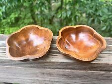 Vintage Hawaiian Kauai Wood Trinket Dish Bowls Set Of 2 Hardwood Factory 4” Wide picture