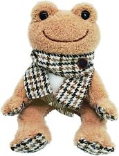 Pickles the Frog Brown Check Bean Doll Brown Stuffed Toy Plush New Japan picture