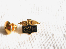 Nice 14K Gold C/H Wings & Hourglass 25 Year Loyal Service Award Pin picture
