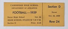 1959 Cambridge High School Vintage Football Ticket Dover High School Ohio  picture