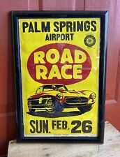 Framed 50s/60s Palm Springs Airport Cali Road Races Poster Mercedes Benz 300 SL picture