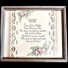 Vintage Buzza Craftacres Mother's Day Mom Birthday 1940 Framed Poem 6.5 x 5.50 picture