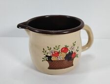 Vintage FTD Enamelware Metal Pitcher Fruit Basket Design Flower Pot 1986  picture