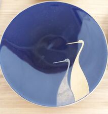 Fukagawa Arita Cobalt Blue Plates Gold Cranes Lucky Dish Small Set of 4 picture