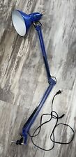 Vintage Drafting Desk Lamp Blue  36” Articulating Swing Arm & Clamp MCM Works picture