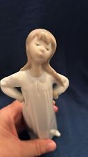 Lladro Girl Stretching in Night Gown Porcelain Figurine 8