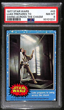 1977 Topps Star Wars #43 LUKE PREPARES TO SWING ACROSS THE CHASM - PSA 8 picture