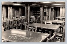 RPPC Party Room At Paul Bunyan's Cook Camp MANISTIQUE Michigan VINTAGE Postcard picture