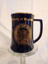 University Of Washington Beer Stein X2 Deep Blue with Gold. Vintage, WC Bunting  picture