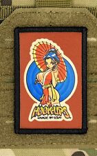 Hookups Japanese Girl Pinup Skateboard Morale Patch / Military ARMY Tactical 182 picture