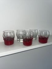 Makers Mark Whiskey Glasses Red Wax Dipped Bourbon Kentucky Whisky Set Of 5 picture