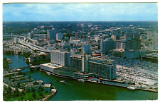 Miami Florida FL Dupont Plaza Hotel Apartments and Marina Air View Postcard picture