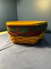 2000 Longaberger 6 Sided Basket With Liner, Lid & Protector, Excellent picture