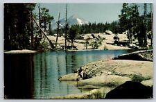 Postcard 1987 Granite Lake with Pyramid Peak in Background California picture