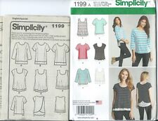 S 1199 sewing pattern Stylish Knit Fabric TOPS w/wo sleeves sew sizes 4~26 UNCUT picture