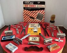 VTG Barber Shop Shaving/Grooming Items ~ Razors/Blades/Brush/Scissors/Comb/Pin picture