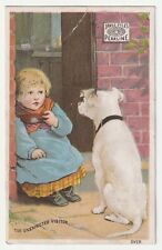 c1880s New York NYC~Pearline Soap Advertisement~Girl & Stray Dog~Trade Card picture