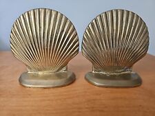 VTG Solid Brass Sea Shell Bookends  5