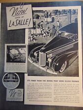 1937 Cadillac LASALLE V-8 vintage art print ad picture