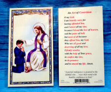 The Act of Contrition LAMINATED Holy Card ❤️GILDED GOLD❤️The Reconciliation Boy  picture