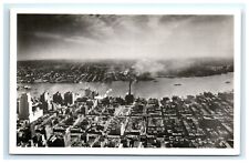 Postcard RPPC New York City East View from Empire State Building River Smoke UNP picture