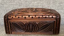 Hand Carved Kauri Wood New Zealand Trinket Box picture