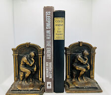 Vintage Verona Cast Iron “The Thinker” Bookends Dark Academia picture