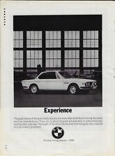 1969 BMW 2002 Sports Coupe White Experience Photo  Original Color Print Ad picture