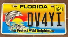Florida 2011 PROTECT WILD DOLPHINS GRAPHIC License Plate # DV4YI picture