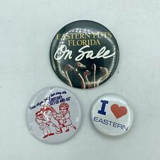 I Love Eastern Airlines Button Pin Vintage Lot 3 Collectible Florida Get Up Go picture