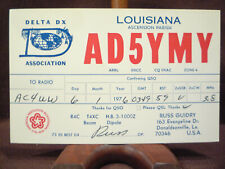 Vintage 1970s QSL Radio Card AD5YMY, RUSS GUIDRY, DONALDSONVILLE, LA LOUISIANA picture