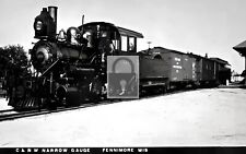 C & N W Narrow Gauge Railroad Train Fennimore Wisconsin WI Reprint Postcard picture