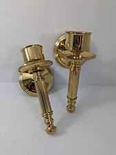 Set of 2 Vintage Copper Craft Brass Wall Sconce Candle Holders 7.5