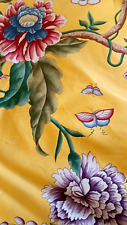 Vtg. Cowtan & Tout Fabric Cotton Nanking Garden Flowers  Butterflies Bird 6 Yds picture