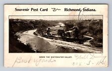 Richmond IN-Indiana, Aerial View Down Whitewater Valley Vintage Postcard picture