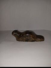 Vintage Canadian Inuit Style Hand Carved Soapstone Figurine Seal Otter By DIMU picture