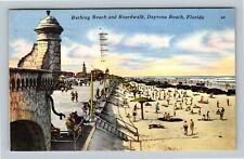 Daytona Beach FL, Boardwalk Sun Bathing Swimming VintageFlorida c1962 Postcard   picture