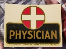 1941 Physician Decal. Ephemera. Van Patten Pharm. Co. Chicago. picture