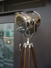 Vintage Maritime Nautical Industrial Spotlight Floor Lamp Tripod Stand Lamp picture