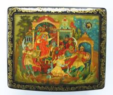 Exquisite Hand Painted Signed SMIRNOVA Russian Lacquer Box - GOLDEN FISH picture