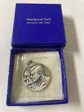 1961 Inaugural Ball KENNEDY JOHNSON Silver Pendant  JANUARY 20 With Box picture